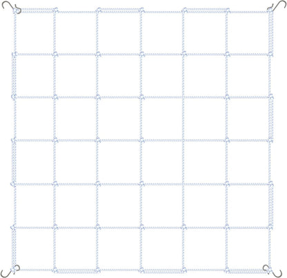 iPower - Red de Enrejado elástico Flexible de 4 x 4 pies con Ganchos para Tienda de campaña, Flores, Verduras, Soporte de Plantas trepadoras, 4 pies x 4 pies, Color Blanco