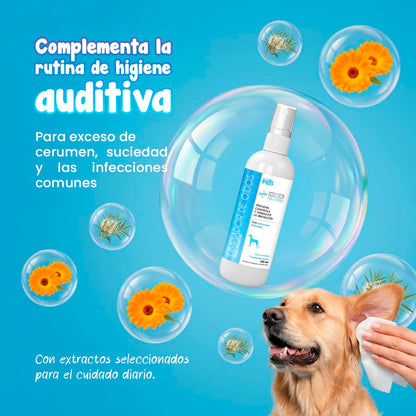 Fancy Pets MS Kit de Limpieza Básica para Perros con Limpiador de Oídos 125 ml, Toallitas para Ojos 80 pzas, Toallitas Húmedas 40 pzas, Removedor de Pelo y Shampoo Nutritivo 250 ml