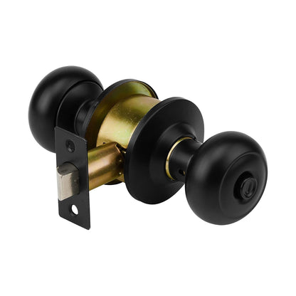 Hermex Cerradura de Pomo Ovalado con Mecanismo Cilíndrico, Varios Acabados - Negro mate - Baño