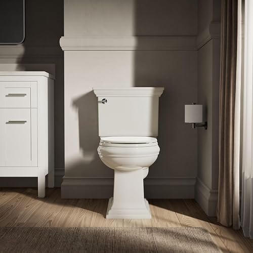 Kohler K-20111-96 Brevia - Asiento de inodoro redondo con parachoques apretado, asiento de cierre silencioso, herrajes de fijación rápida, galleta