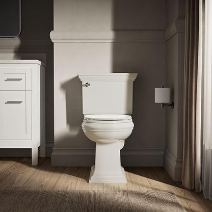 Kohler K-20111-96 Brevia - Asiento de inodoro redondo con parachoques apretado, asiento de cierre silencioso, herrajes de fijación rápida, galleta