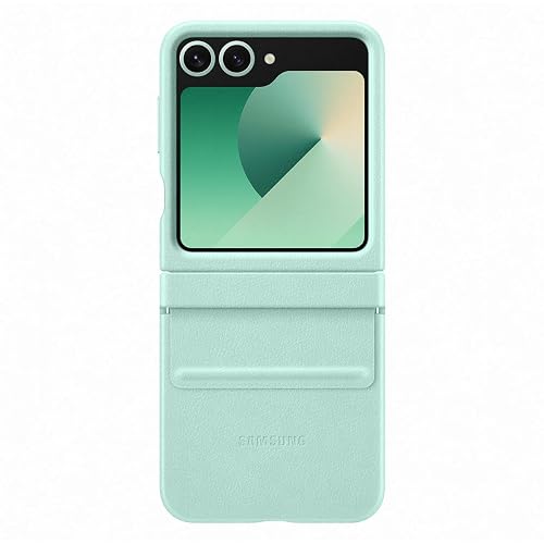 Samsung Galaxy Flip6 Flap Vegan Leather Case Color: Menta