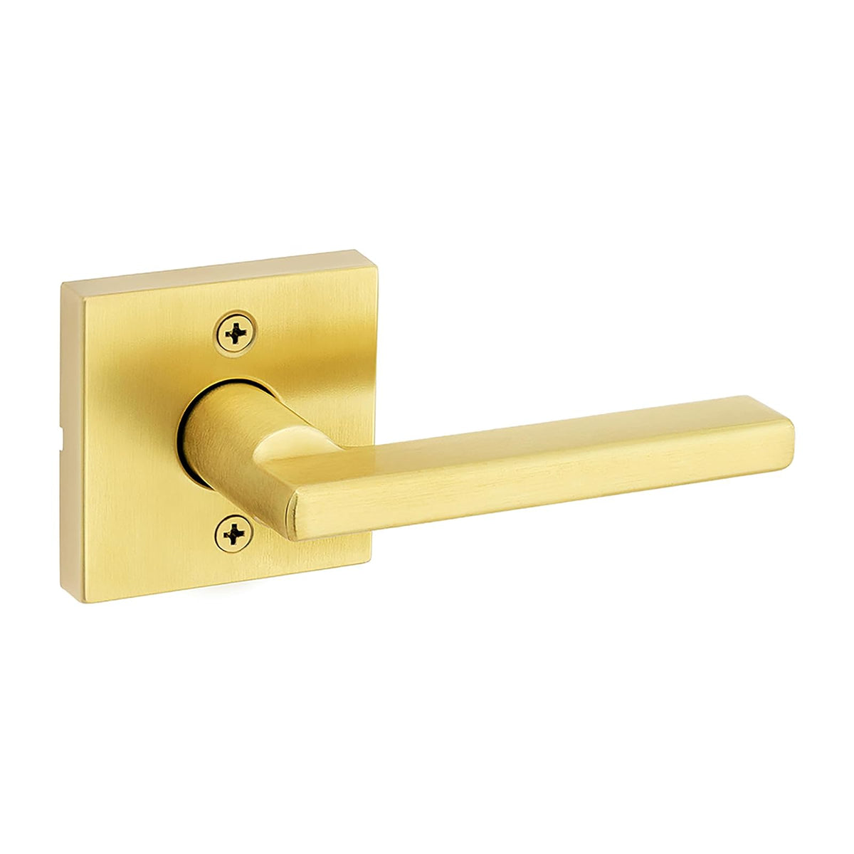Kwikset Halifax Manija de Puerta Interior, Palanca Reversible sin Bloqueo - 1 paquete - latón satinado