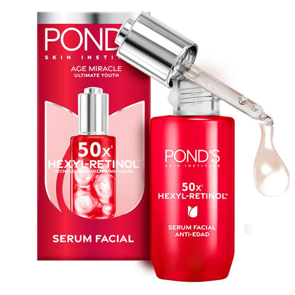 POND'S Sérum Facial Age Miracle Ultimate Youth con Hexyl-Retinol para una piel más firme, luminosa y joven, disminuye las líneas de expresión y las manchas 30 ml