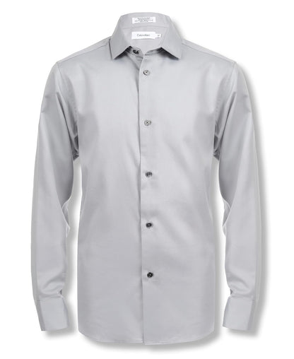 Calvin Klein camisa de vestir de manga larga para niño - 14 - Gris