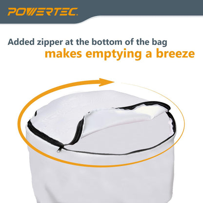 POWERTEC 70334 Bolsa de filtro de polvo para montaje en pared, 1 micra, para Grizzly, Shop Fox, Rockler Delta, Wen y POWERTEC DC5371/ 5372