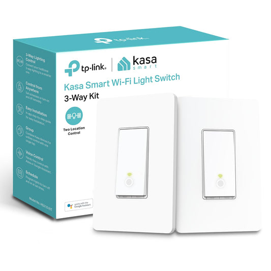 Interruptor de luz Kasa Smart Wi-Fi, kit de 3 vías por TP-Link – Iluminación de control desde cualquier lugar, fácil instalación en pared (solo 3 vías), no requiere concentrador, funciona con Alexa y Google Assistant (HS210 KIT)
