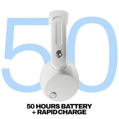 Skullcandy Icon 180 Wireless On-Ear Bluetooth Headphones - Bone | 50 Hours Battery, Lightweight and Travel Ready, Secure Fit, Sweat and Water Resistant, Microphone iPhone Android, Foldable