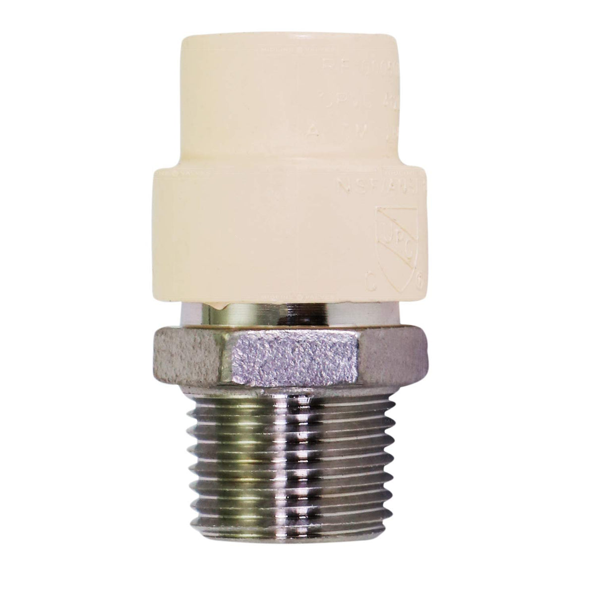 Everflow Supplies SSCPM012-NL 1/2" Lead Free Transition Fitting with a Stainless Steel Male Threaded and with a CPVC Connection