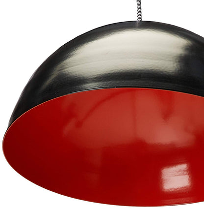 MAXXI MX-CL1803/N-6 Candil Decorativo Techo, Pantalla Negro Mate Interior, color Naranja