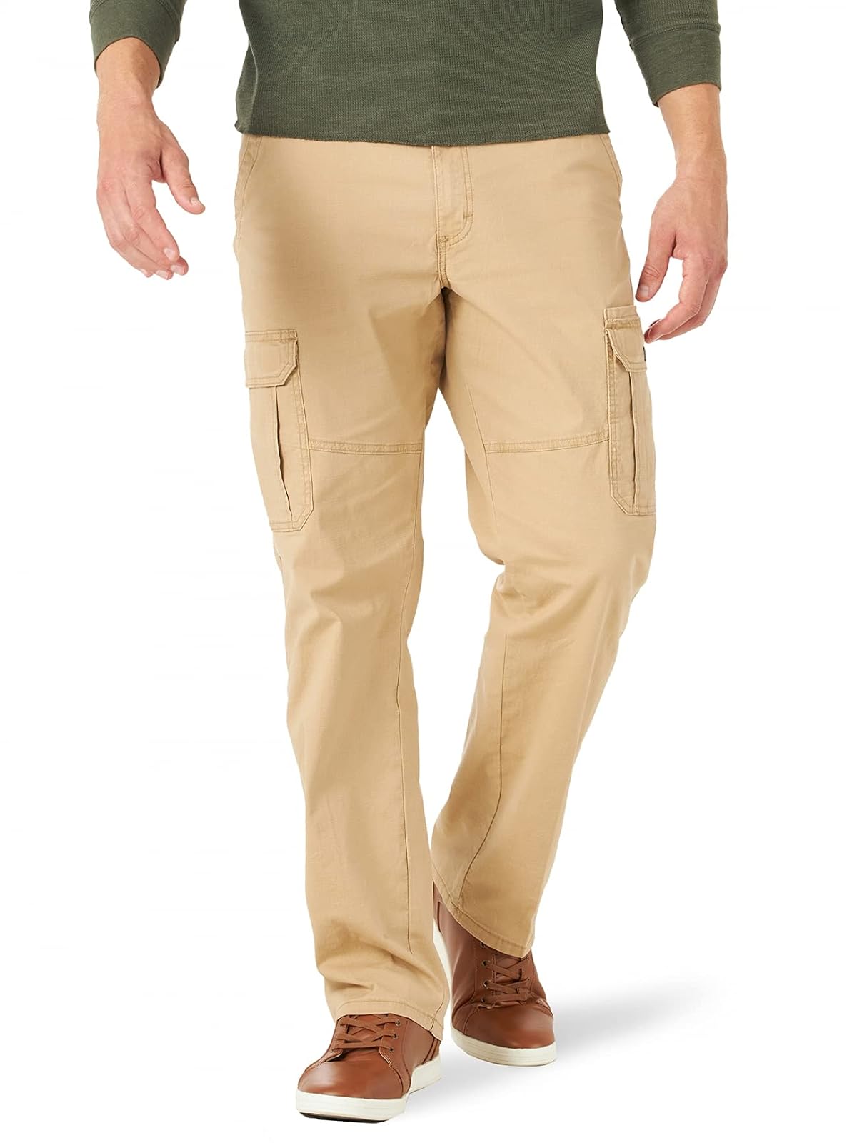 Wrangler Authentics Pantalón Cargo Elástico para Hombre - Travertino Ripstop - 34 Regular