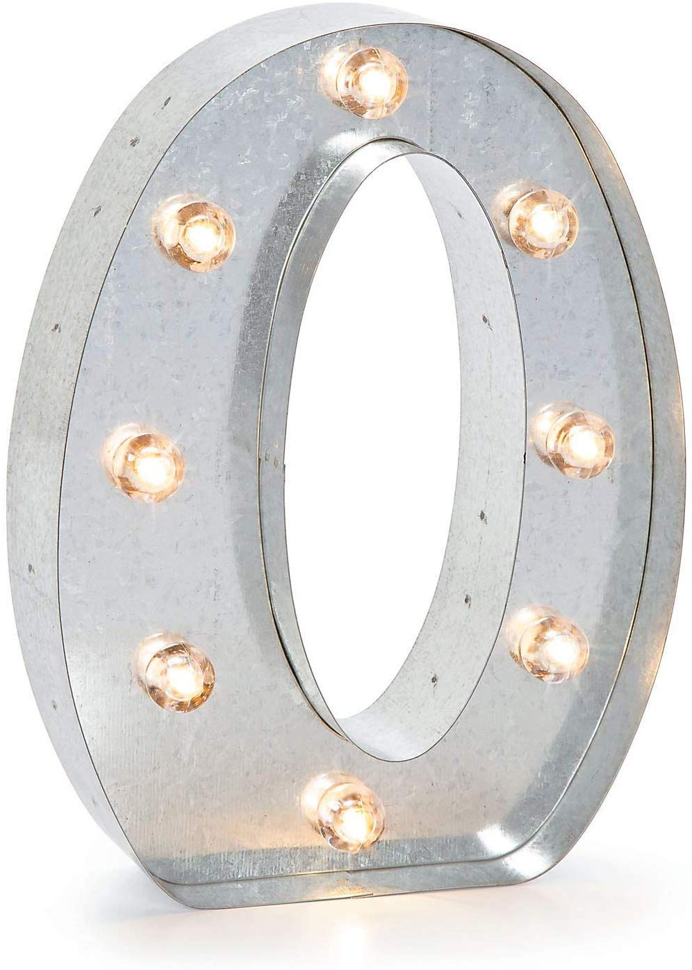 Darice Letra Luminosa Decorativa de Metal Plateado - Plateado - O