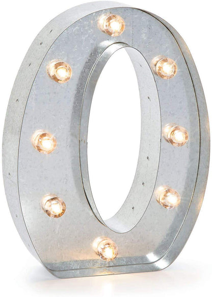 Darice Letra Luminosa Decorativa de Metal Plateado - Plateado - O
