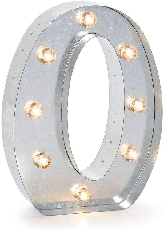Darice Letra Luminosa Decorativa de Metal Plateado - Plateado - O