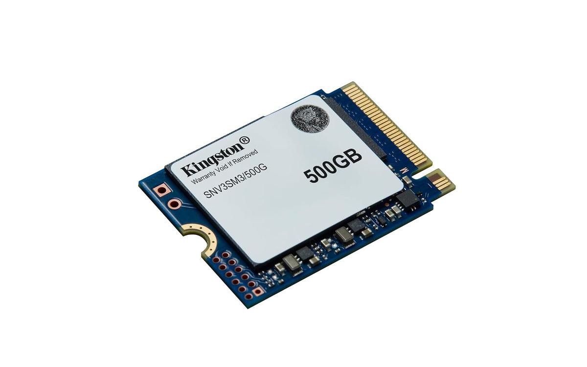 Kingston SSD NV3, Capacidad: 500GB, Factor de Forma: M.2 2230, Interfaz: NVMe PCIe Gen 4.0 x 4 Carriles, Lectura: 5000MB/s y Escritura: 3000MB/s, SKU: SNV3SM3/500G