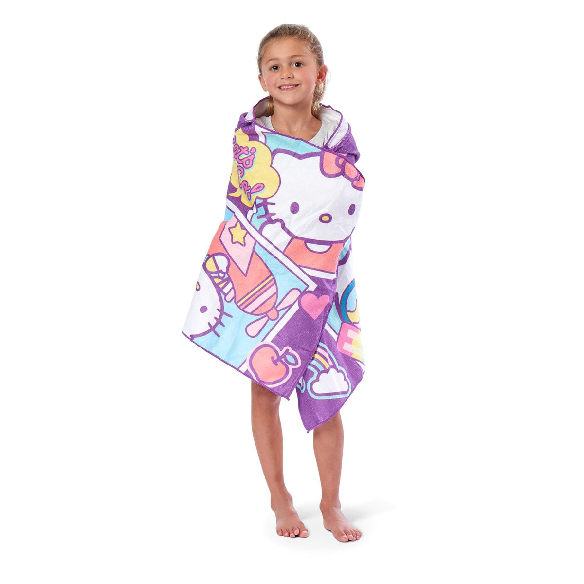 Northwest Hello Kitty Let's Go - Toalla de Playa con Capucha para jóvenes, 21 x 51 Pulgadas, algodón