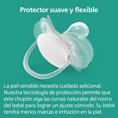 Philips Avent Chupón Ultra Soft Ortodóntico Tropical Naranja/Morado | Menos irritación en piel sensible | 98% de aceptación | Suave y flexible | Caja Esterilizadora | 6-18 m | 2 pz | SCF091/18