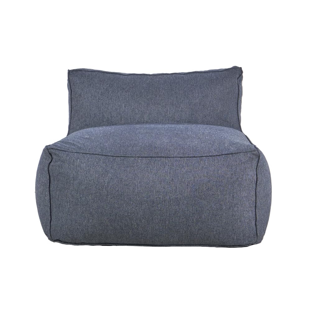 Sochic Sofá Puff de 2 Plazas Tapizado en Tela Resistente Azul Marino con Relleno de Microperlas