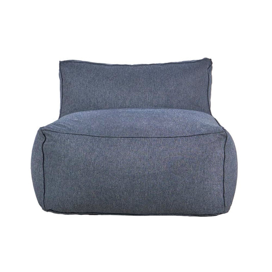 Sochic Sofá Puff de 2 Plazas Tapizado en Tela Resistente Azul Marino con Relleno de Microperlas