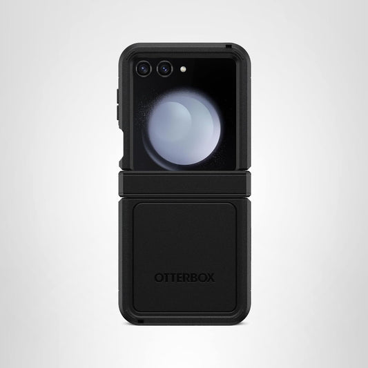 OtterBox - Funda para Galaxy Z Flip5 Defender Series XT, Color Negro, sin visualización, protección de bisagra Resistente, Accesorio de cordón, Compatible con PowerShare y Carga inalámbrica