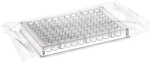 Globe Scientific 120338 Polystyrene Microtest Plate, 96-Well, Flat Bottom, Sterile, Individually Wrapped (Pack of 50)