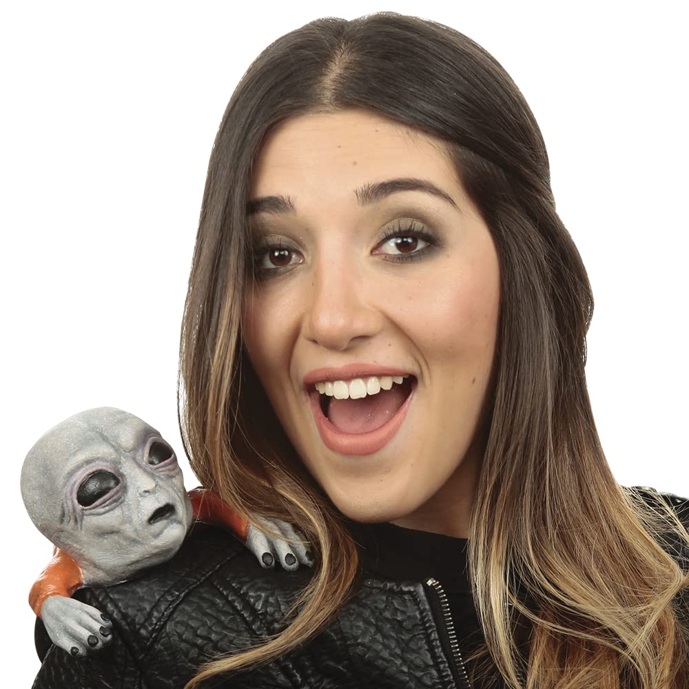 Shoulder Buddy: Alien, Muñeco para Hombro de Alienígena, Complemento para Disfraz de Extraterrestre Ideal para Halloween y Fiesta de Disfraces