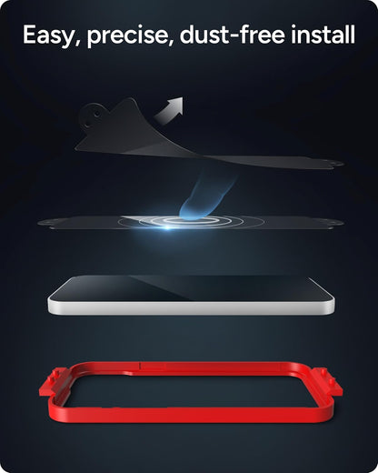 ZAGG Glass Elite Privacy 360 - Protector de visualización para Apple 16e/ 14/13/13 Pro - Filtro de privacidad de cuatro vías, 5 veces más resistente, tecnología antihuellas, escudo invisible, fácil de