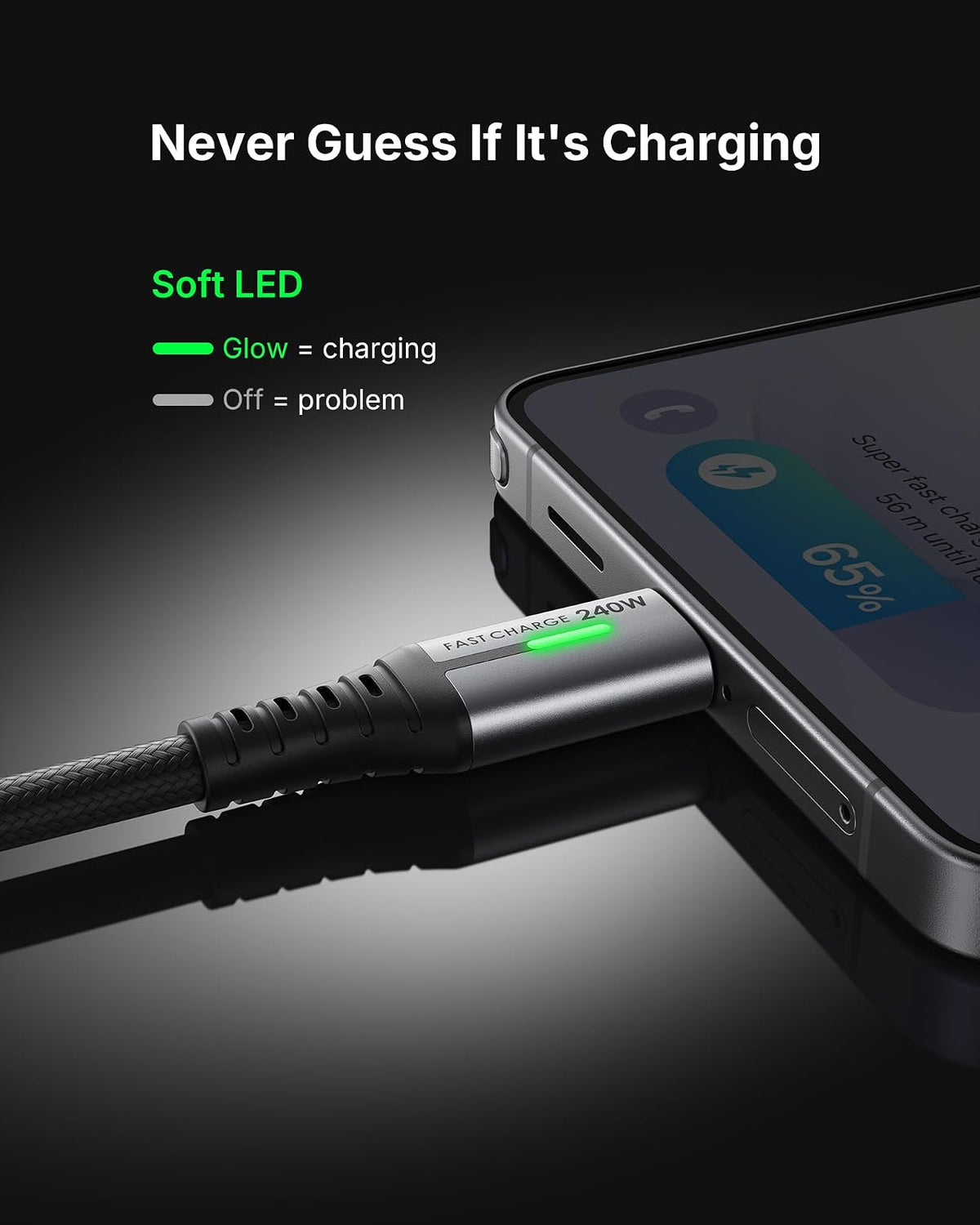 INIU Cable USB C a USB C, 240 W [paquete de 2 unidades de 6.5 pies] Cable de carga rápida, PD3.1 tipo C a tipo C, cargador trenzado USB-C para iPhone 15/15 Pro/15 Plus/15 Pro Max Samsung S22 iPad