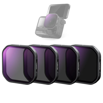 NEEWER 4 Filtro ND Polarizador Compatible con Insta360 Ace Pro 2, ND8/PL+ND16/PL+ND32/PL+ND64/PL, Accesorio NO Compatible con Versión Actualizada del Protector Lente Octogonal Redondo Rediseñado, FL91