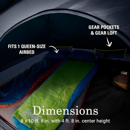 Coleman Skydome - Tienda de campaña para habitación Oscura con visualización para 4/6 Personas, Resistente a la Intemperie, bloquea el 90% de la luz Solar y se instala en 5 Minutos, Incluye Mosca y
