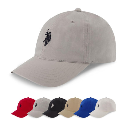 U.S. Polo Assn. U.s. Polo Assn. Gorra de béisbol Ajustable de Sarga de algodón Lavado para Hombre con Logotipo de Pony y ala Curvada Gorra de béisbol para para Hombre - Gris claro - Talla Única