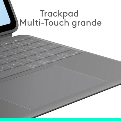 Logitech Combo Touch, Funda con Teclado, iPad Air 13 Pulgadas (M2)(2024) - Teclado retroiluminado extraíble con Soporte abatible, Escritura cómoda, Modo Multiuso - Oxford Grey