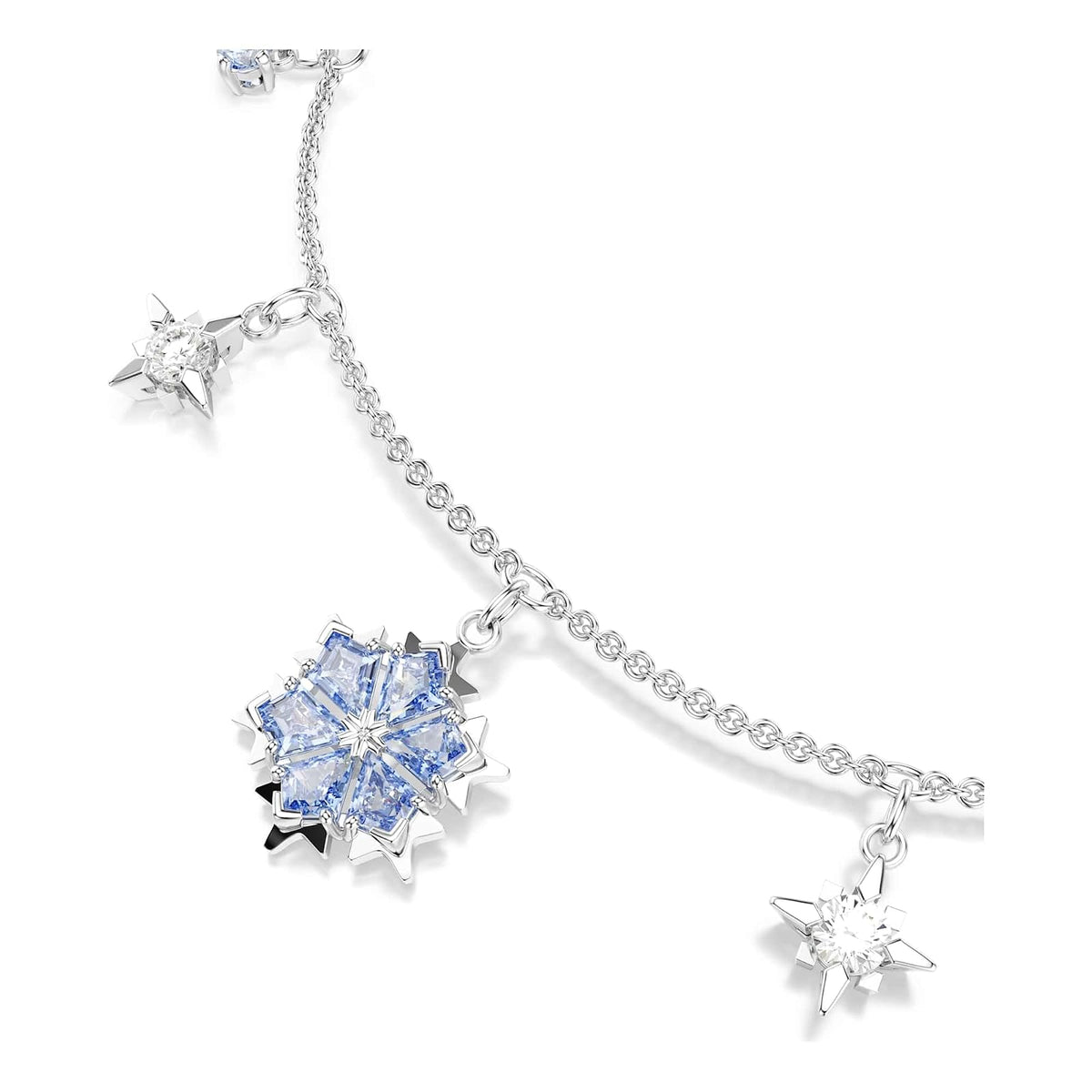 Swarovski Pulsera Magic, Copo de nieve, Azul, Baño de rodio