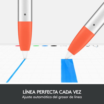 Logitech Crayon, Lápiz Digital Crayon para Todos los iPads (Versiones de 2018 y posteriores) con tecnología Apple Pencil, diseño estabilizador y Punta Inteligente dinámica.