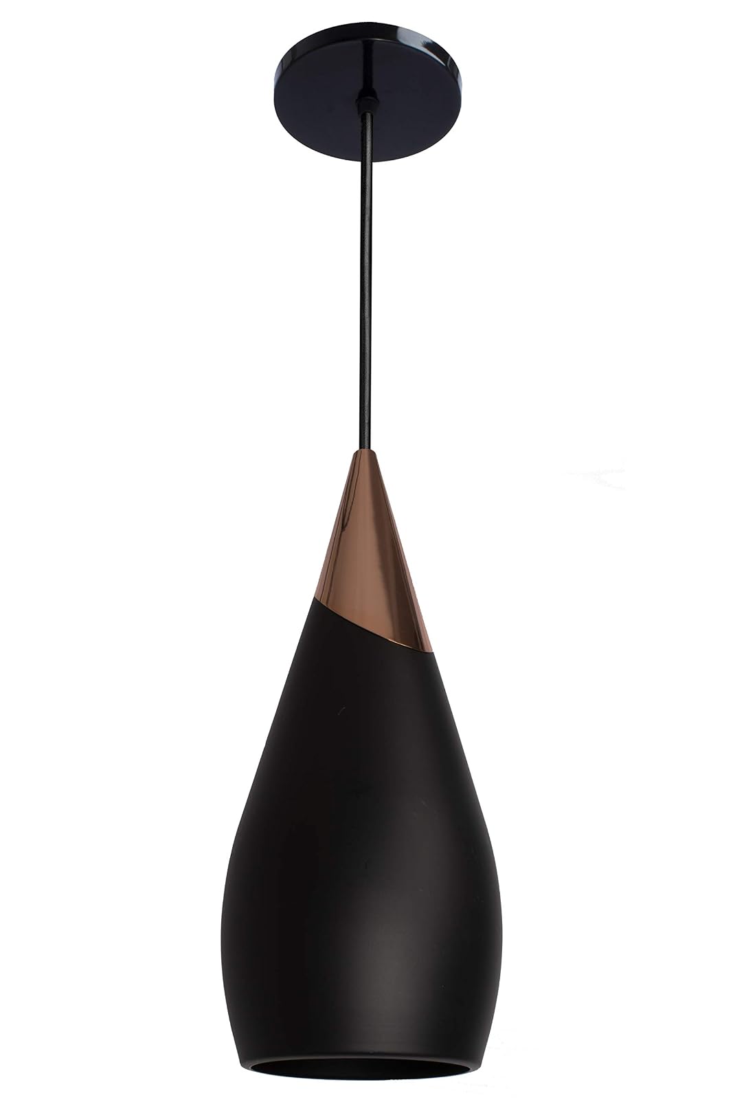 MAXXI MX-CL7014-N/CB Candil de Acero Negro, Detalle en Cobre
