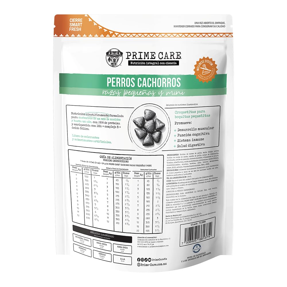 Prime Care Alimento para Perros Cachorros Razas Pequeñas y Mini 2 kg