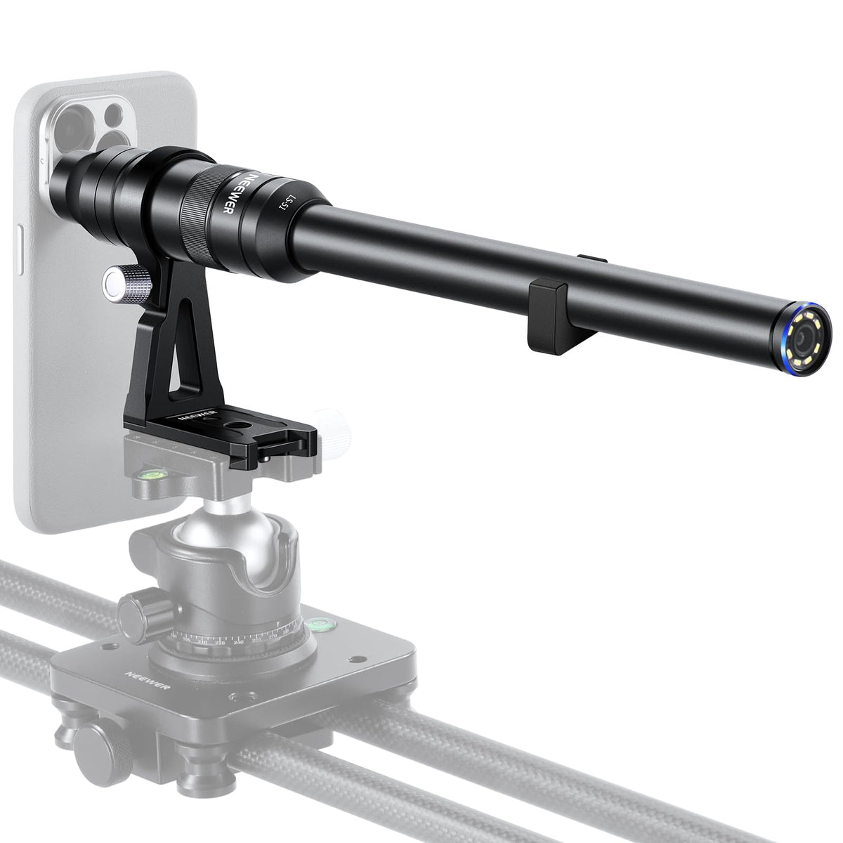 NEEWER 18mm 2X Macro Probe Lente para Teléfono con Rosca 17mm,Compatible con SmallRig/ShiftCam/SANDMARC Jaulas Celular para iPhone Samsung con Adaptador Lente 17mm,LS-51