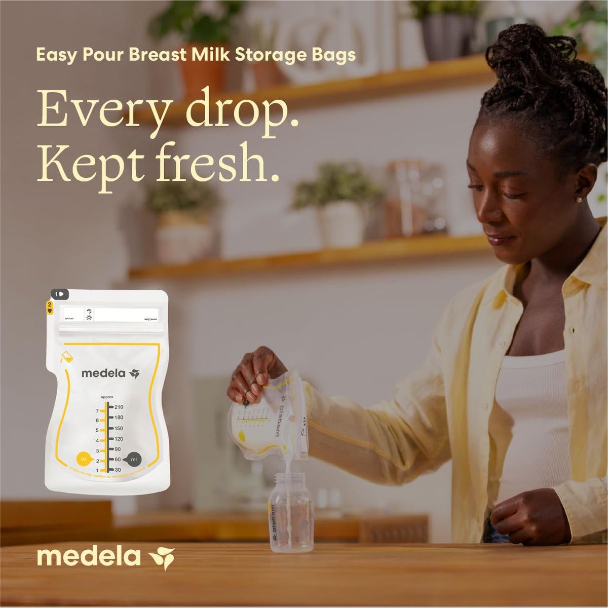 Medela Easy Pour Bolsas de Almacenamiento de Leche Materna 200 Unidades 210 ml