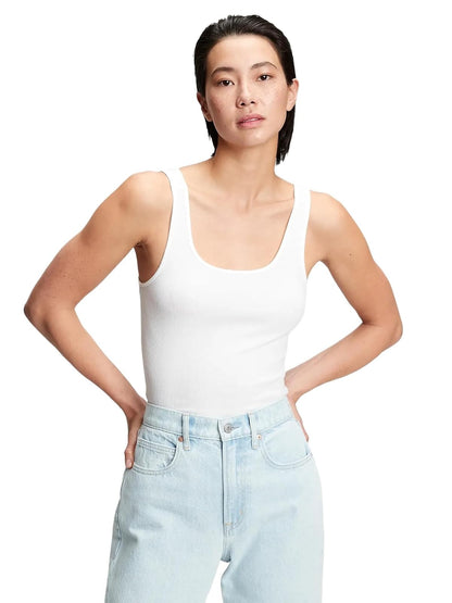 Gap camiseta sin mangas acanalada para mujer - Blanco óptico - CH