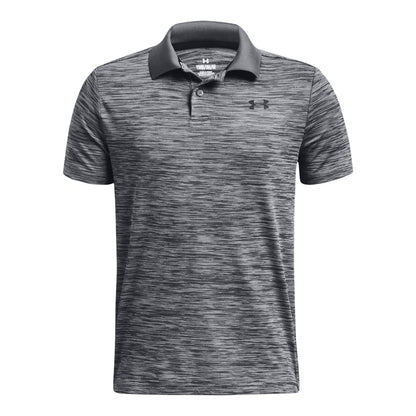 Under Armour 1377346 Polo de Golf Performance de Niño - (012) Tono Gris Claro Jaspeado - Negro - XL