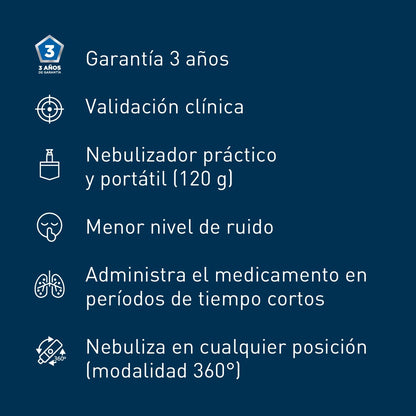OMRON Nebulizador Portátil y Silencioso NE-U100, Nebulizador Infantil, Nebulizador Adulto, Tecnología Única, Dispositivo Innovador de Gran Calidad, 1 Unidad