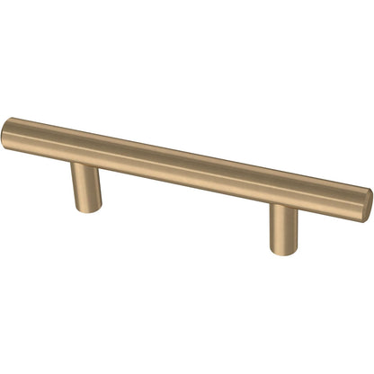 Franklin Barra maciza de latón (paquete de 10) manijas de gabinete de 7,6 cm con agujero central | Puerta de cocina de bronce champaña, cajones, aparadores, muebles BAR076Z-CZ-B