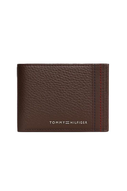Tommy Hilfiger Cartera Cafe para hombre | De mano, 4 pulgadas, cuero, con logo distintivo TH