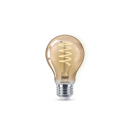 Philips LED Foco Filamento LED Espiral - 6.5W A19 estilo Vintage color Ambar