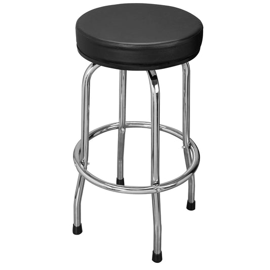 Torin ATRP6185B-1 - Taburete de Bar Giratorio: Asiento Acolchado de Automóvil/Tienda con Patas cromadas, Negro