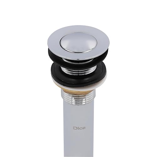 DICA, Contra de Latón Sistema Push sin Rebosadero, Plastico, Acabado Cromo, Se Coloca en el Lavabo para Descargas de Liquido, Capacidad de Desalojo 18L/min, 4206CPS