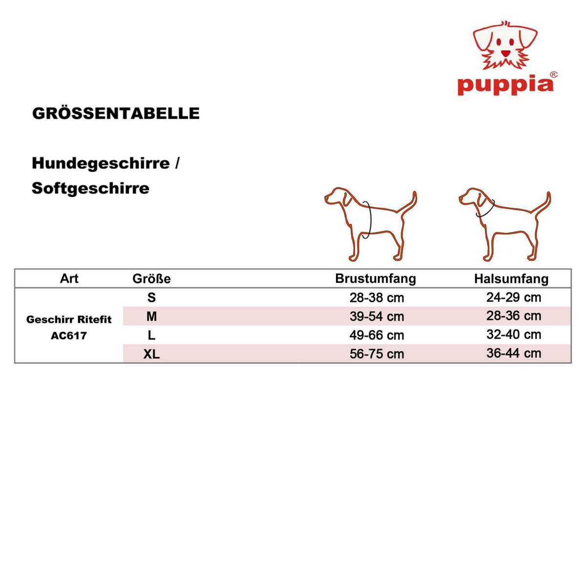 Puppia Auténtico arnés RiteFit con Cuello Ajustable, Rojo, Extra Grande