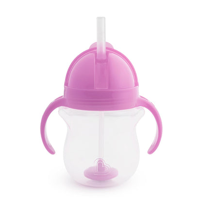 Munchkin Click Lock Vaso Entrenador con Popote, 7 Oz, Azul - Púrpura - 1 Unidad (Paquete de 1)