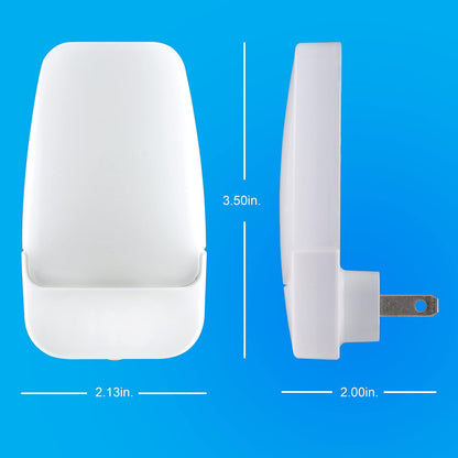 GE 55992, luz LED nocturna, enchufable, sensor de atardecer a amanecer, blanco frío, iluminación ambiental, ideal para niños y adultos, recámara, baño, guardería, cocina, pasillo, 4 unidades