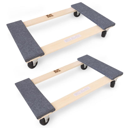 MaxWorks 1220 Libras. Capacidad: 45,7 cm. x 30 Pulgadas. Hardwood Furniture Mover Dolly KD Versión, Paquete de Dos